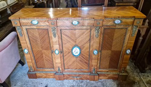Good quality 19th century 3 door side cabinet with makers stamp.