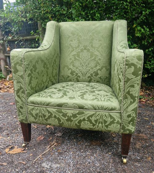 Edwardian Mahogany Framed Upholstered Armchair with Loose Cover.