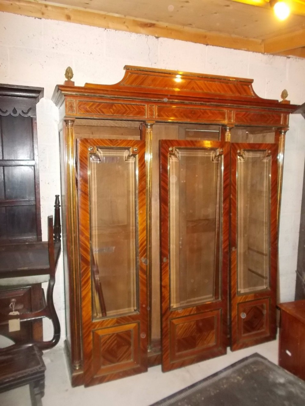 Late 19th century brass mounted bookcase cabinet