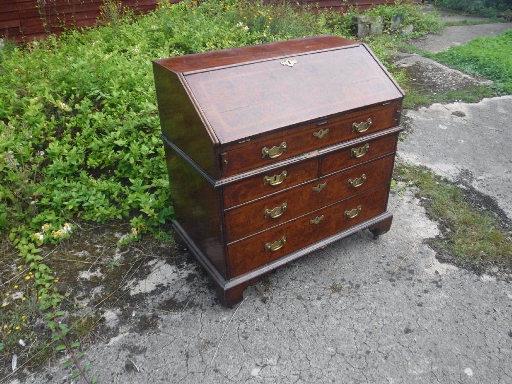 Early 18th century 2 part walnut bureau