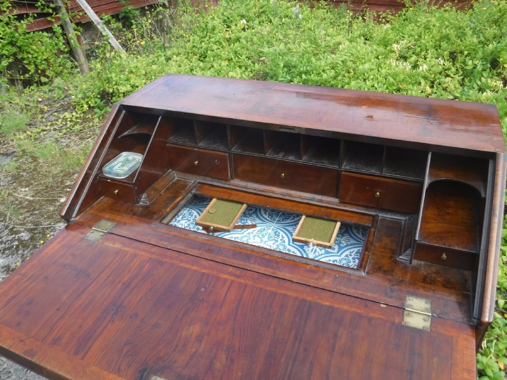 Early 18th century 2 part walnut bureau View II