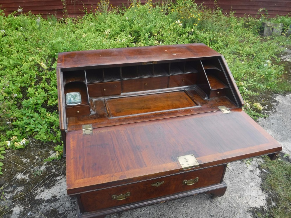 Early 18th century 2 part walnut bureau View VII