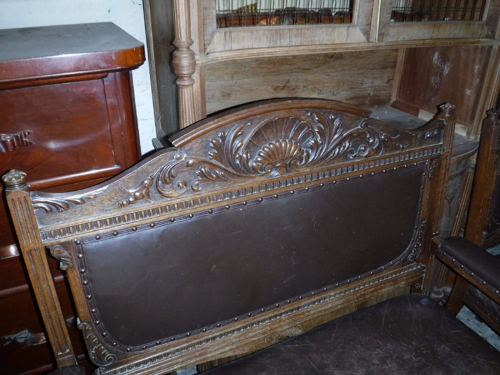 19th century oak hall seat plus 2 side chairs View XII