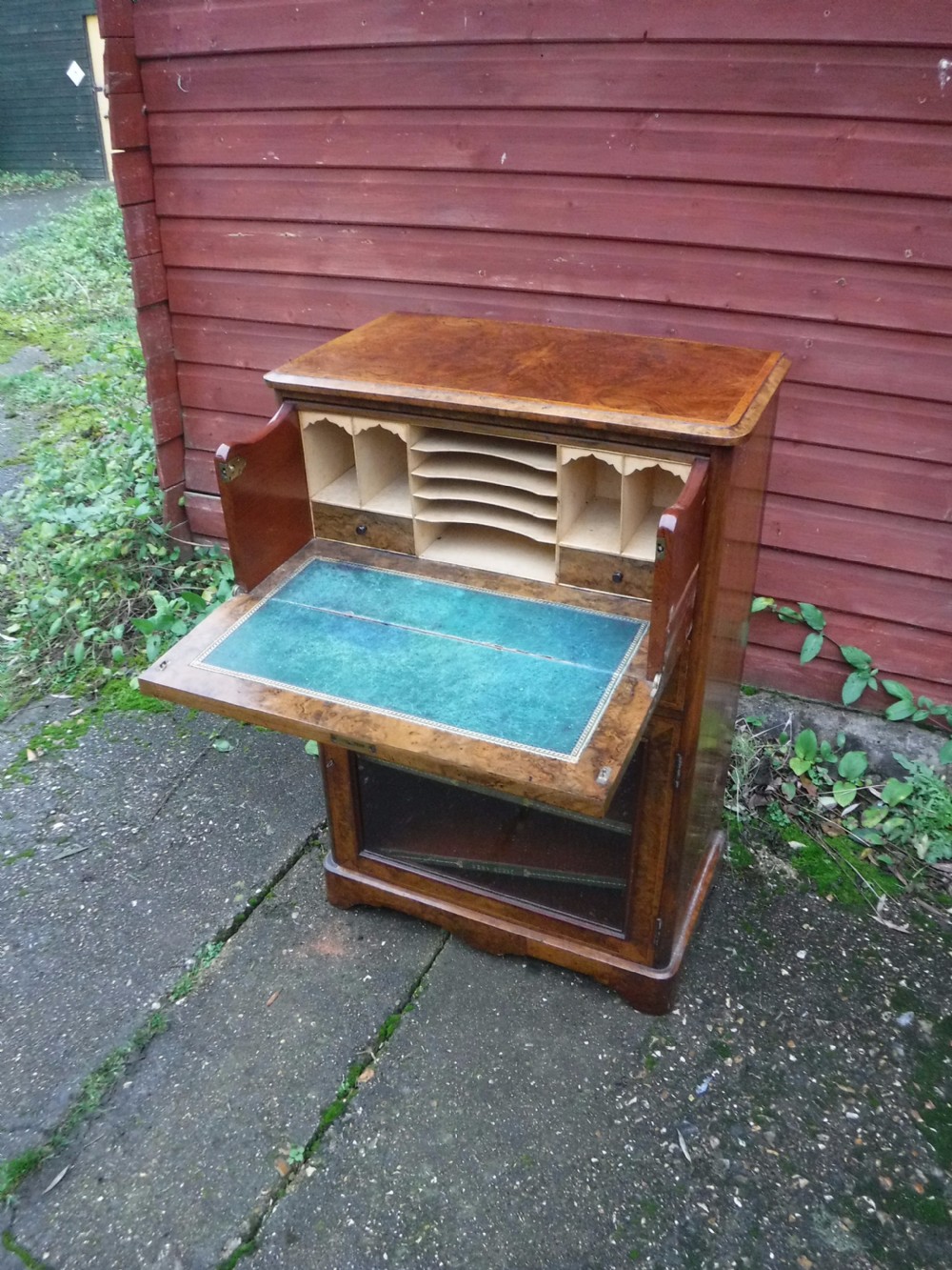 19th century walnut secretaire music cabinet View VI