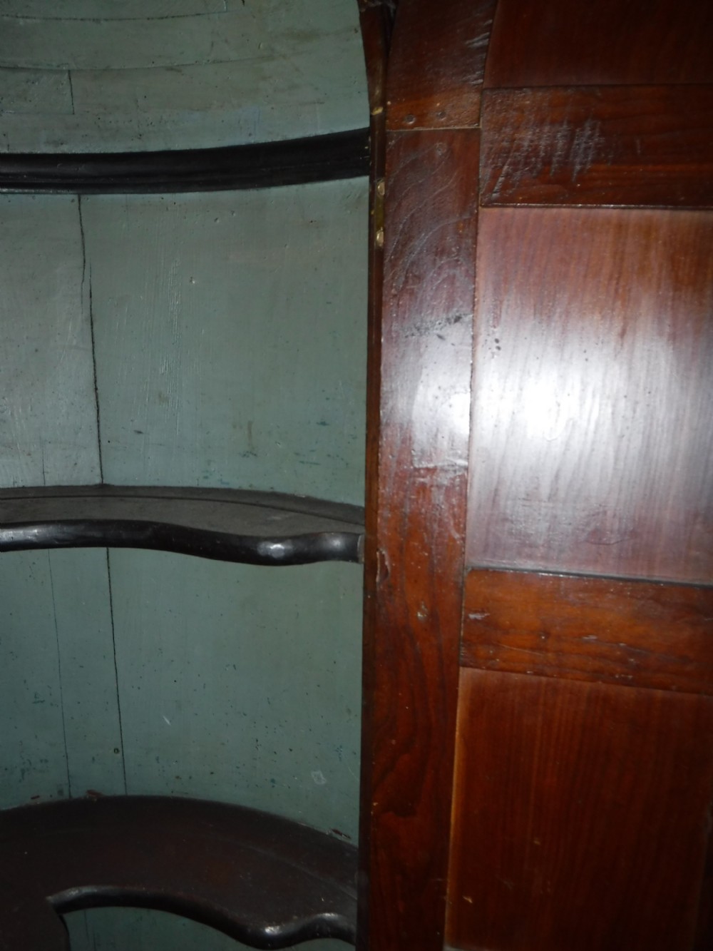 Georgian barrel back corner cabinet View V