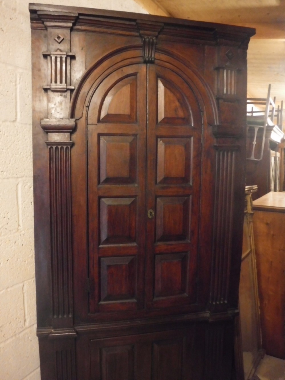 Georgian barrel back corner cabinet View VII