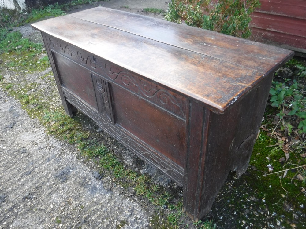 18th century  West Country carved and panelled chest View X