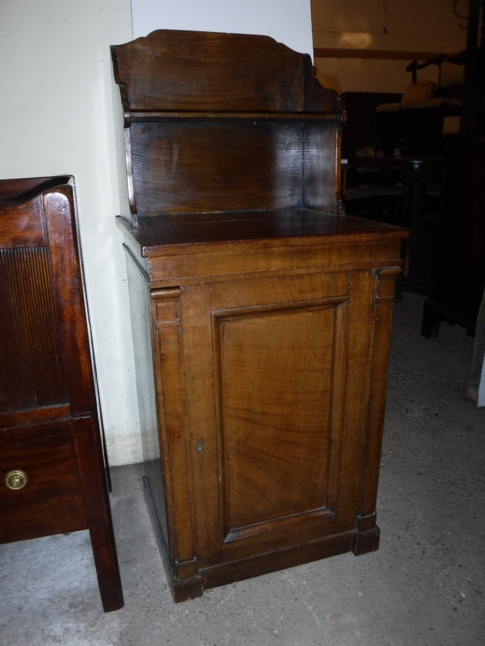 Useful early 19th century figured oak side cabinet View III
