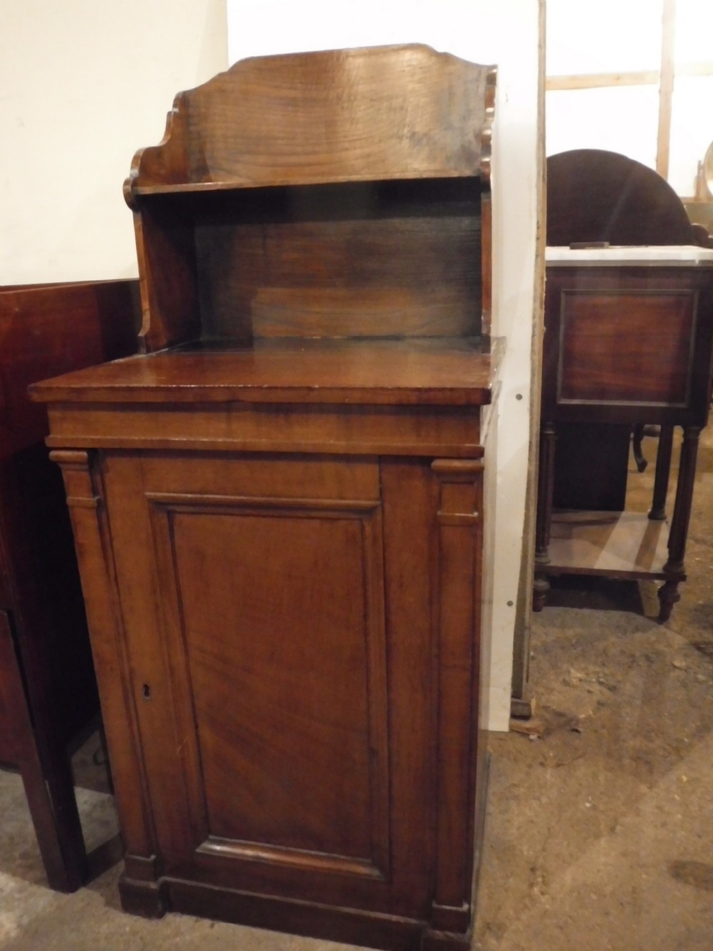 Useful early 19th century figured oak side cabinet View V