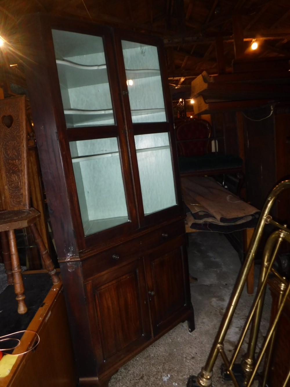 Late 18th century Georgian mahogany corner  cupboard View II