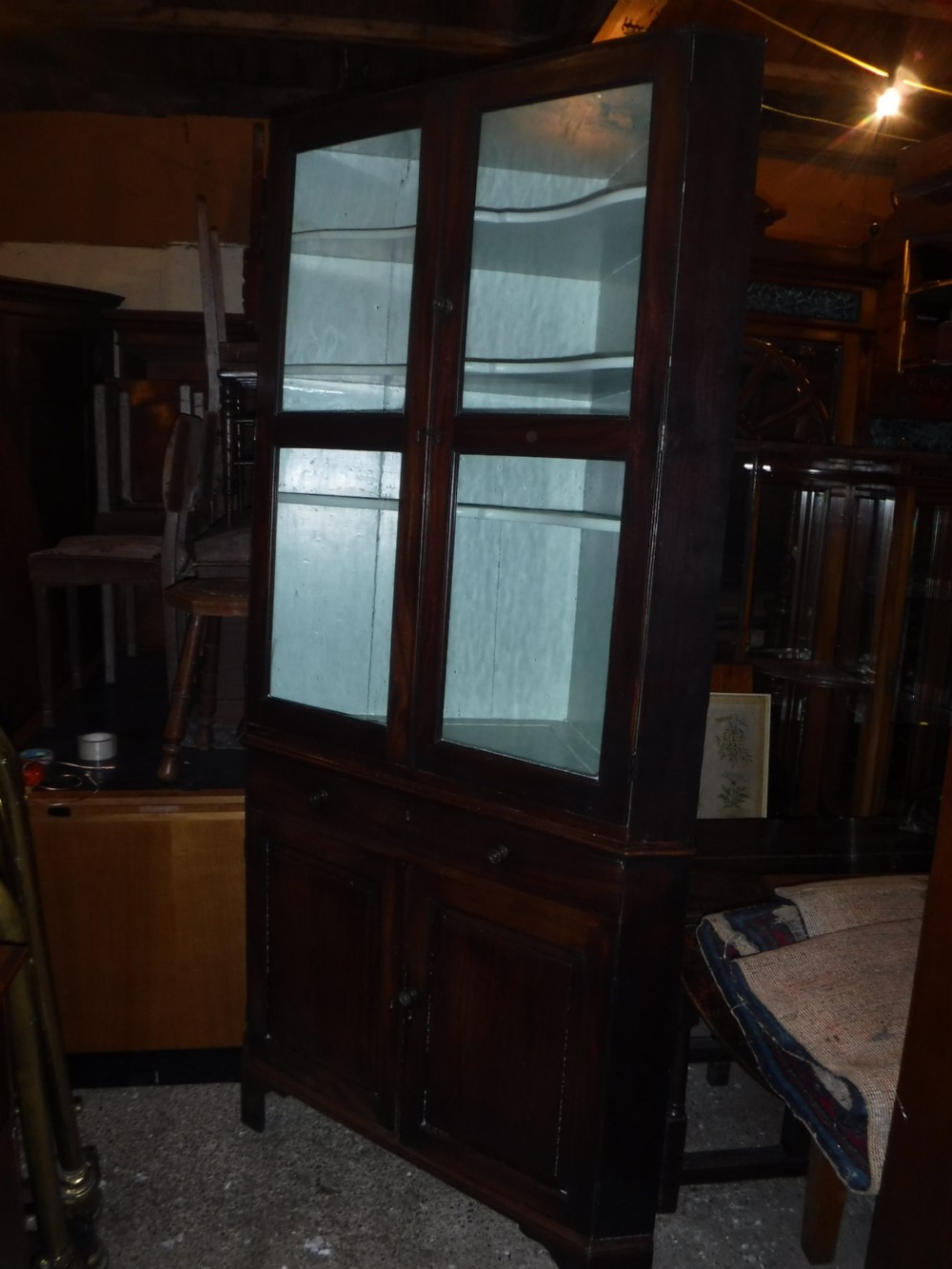 Late 18th century Georgian mahogany corner  cupboard View III