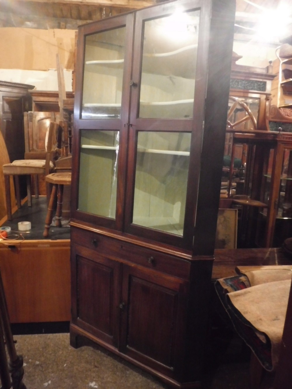 Late 18th century Georgian mahogany corner  cupboard View IV