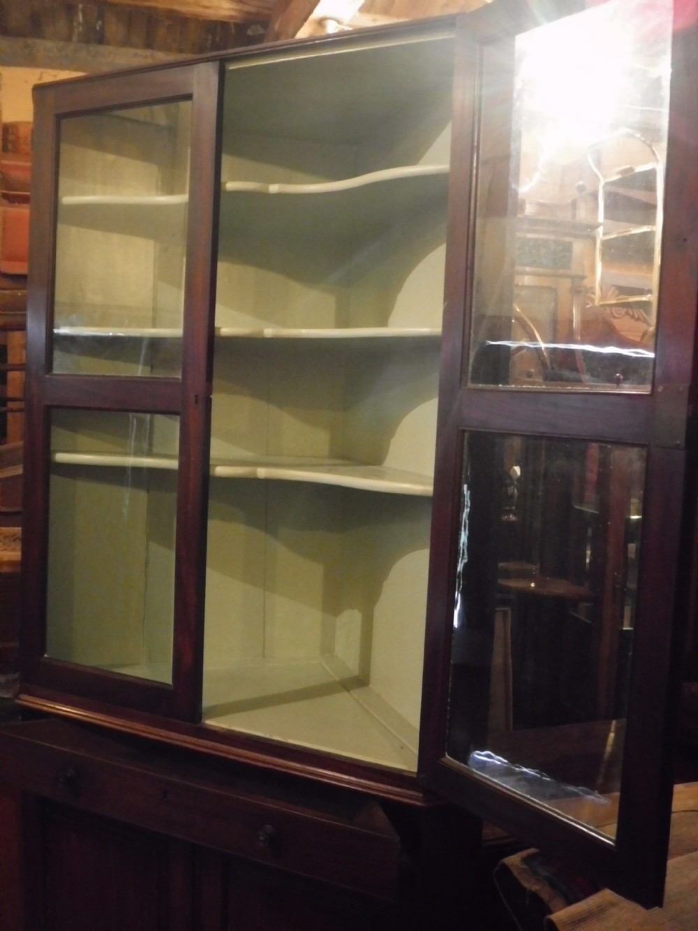 Late 18th century Georgian mahogany corner  cupboard View VI