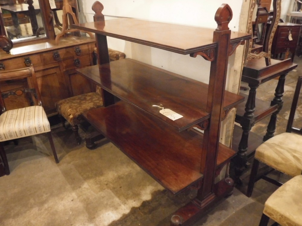 Good 19th century mahogany 3 tier buffet