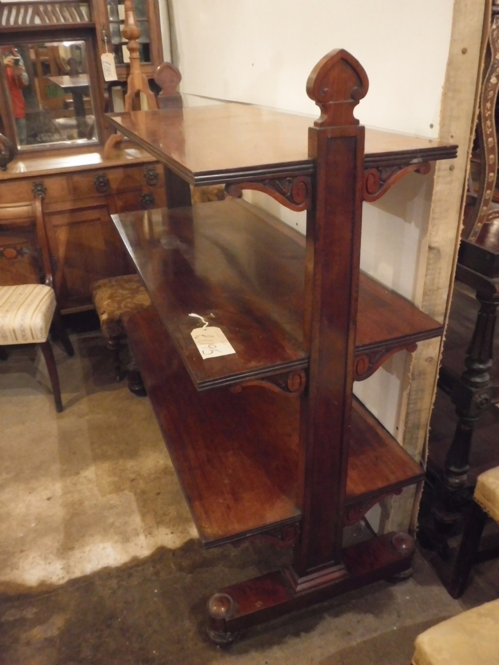 Good 19th century mahogany 3 tier buffet View II