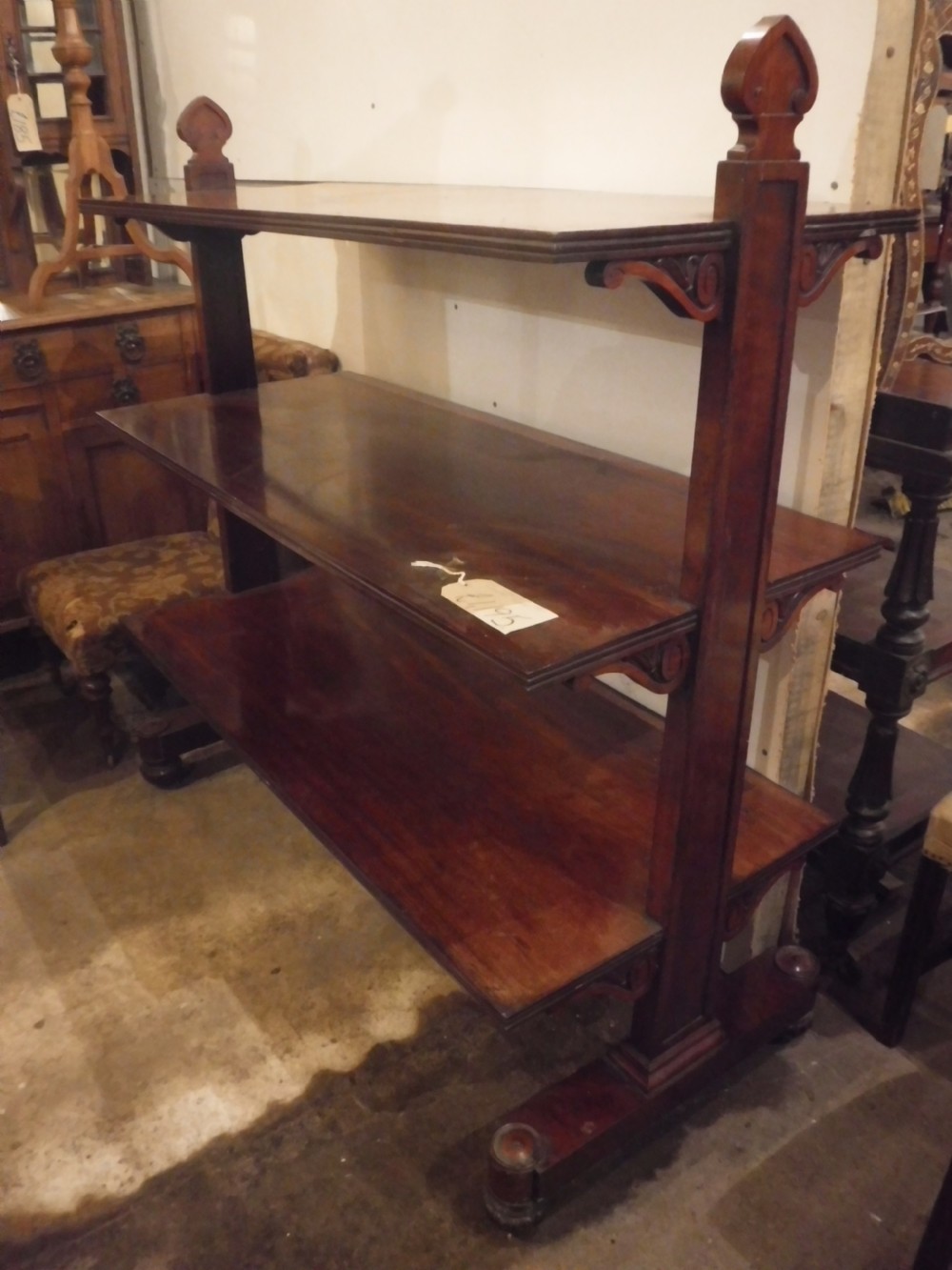 Good 19th century mahogany 3 tier buffet View III