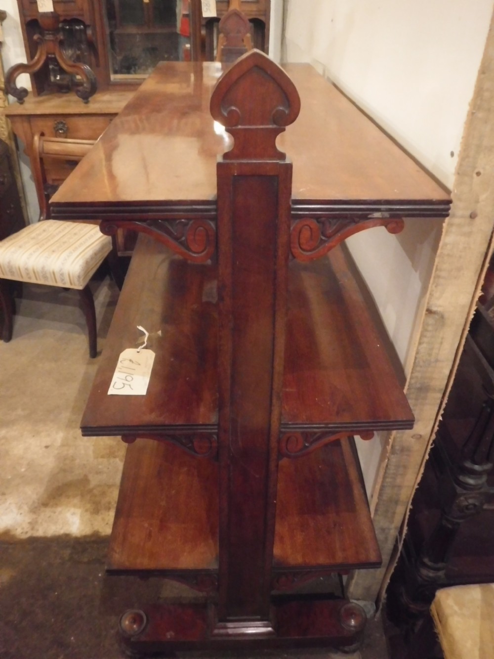 Good 19th century mahogany 3 tier buffet View IV