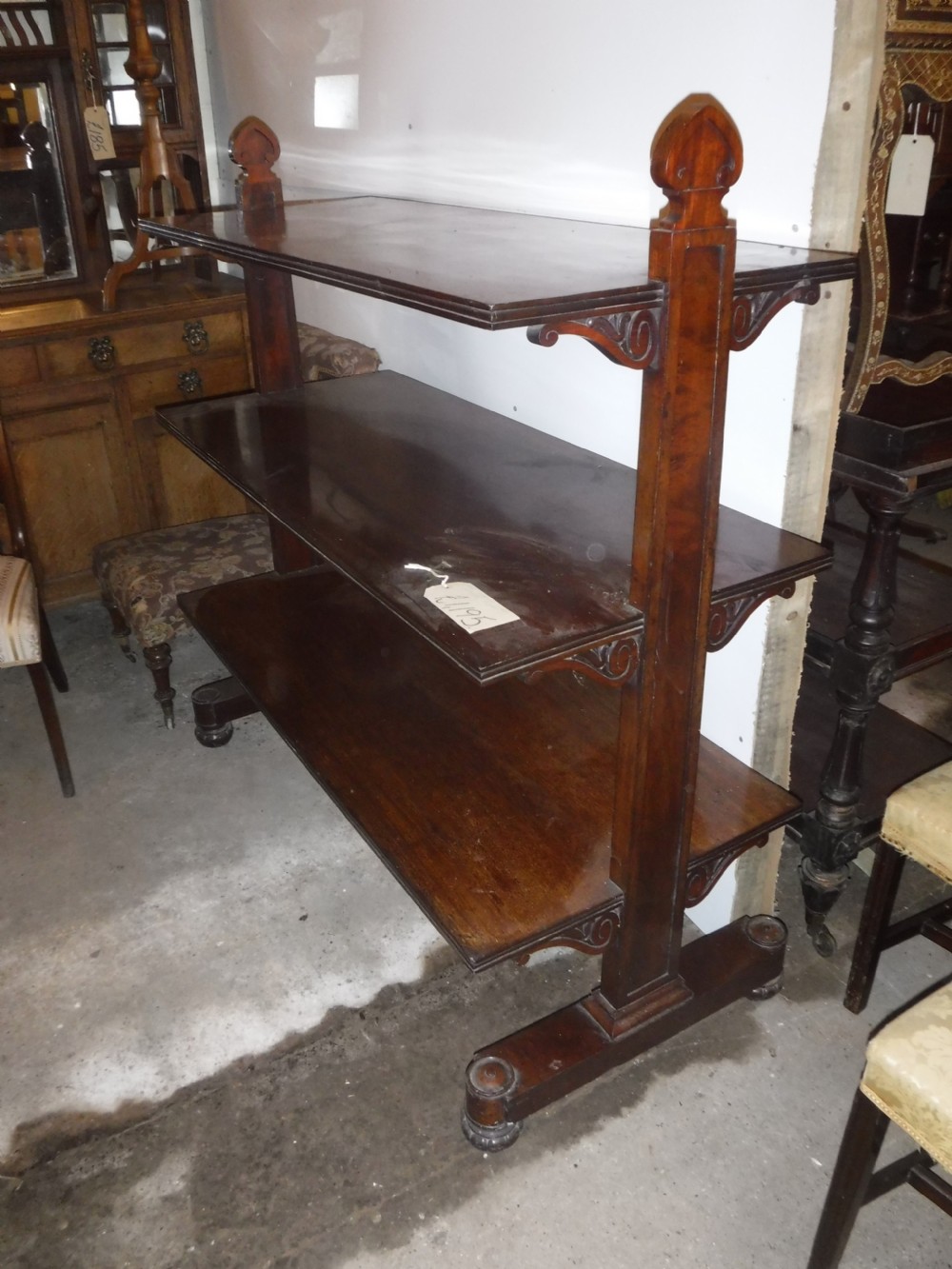 Good 19th century mahogany 3 tier buffet View V