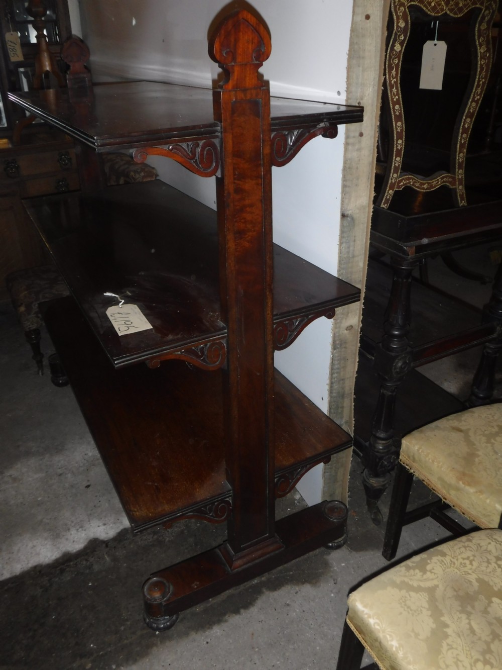 Good 19th century mahogany 3 tier buffet View VI