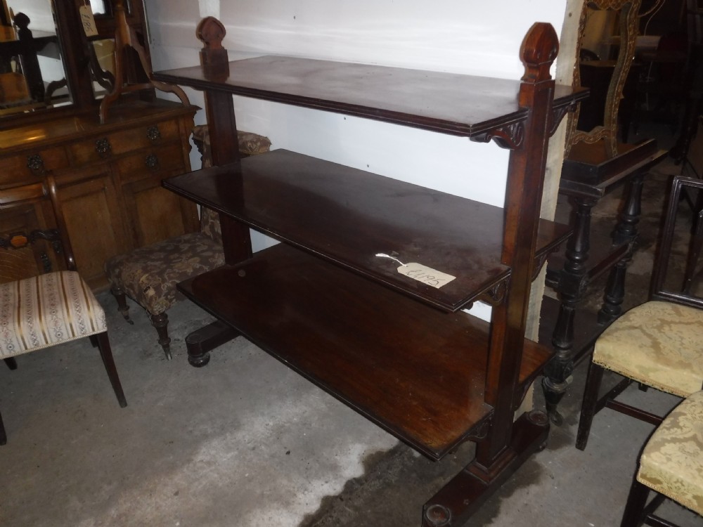 Good 19th century mahogany 3 tier buffet View VII