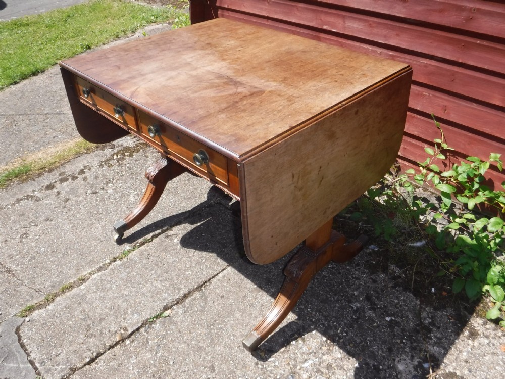 Regency mahogany 2 drawer sofa table View IX