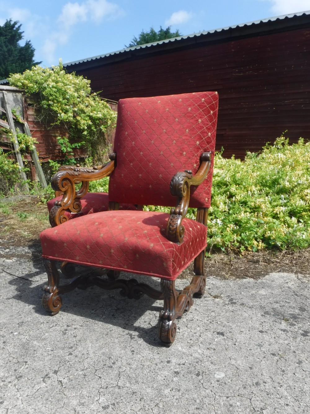 Good pair of late 19th century carved walnut hall armchairs View III