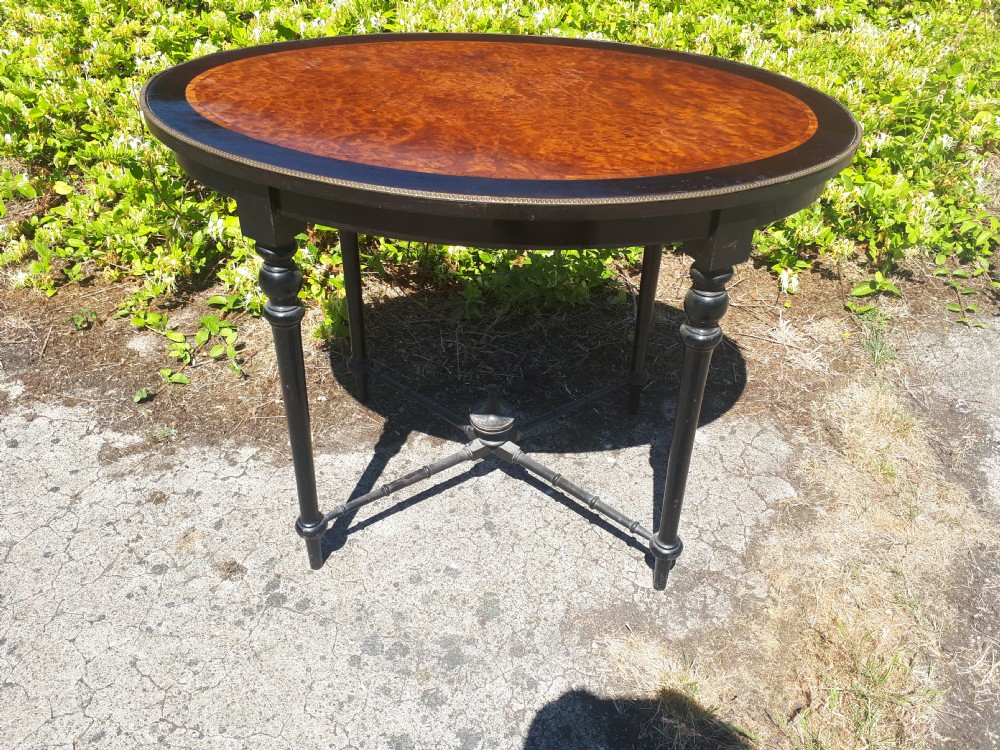 Victorian ebonised and amboyna centre table View III
