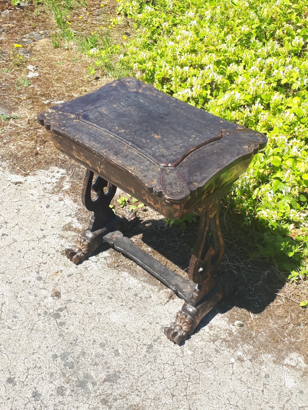 19th century Chinese lacquered table. View III