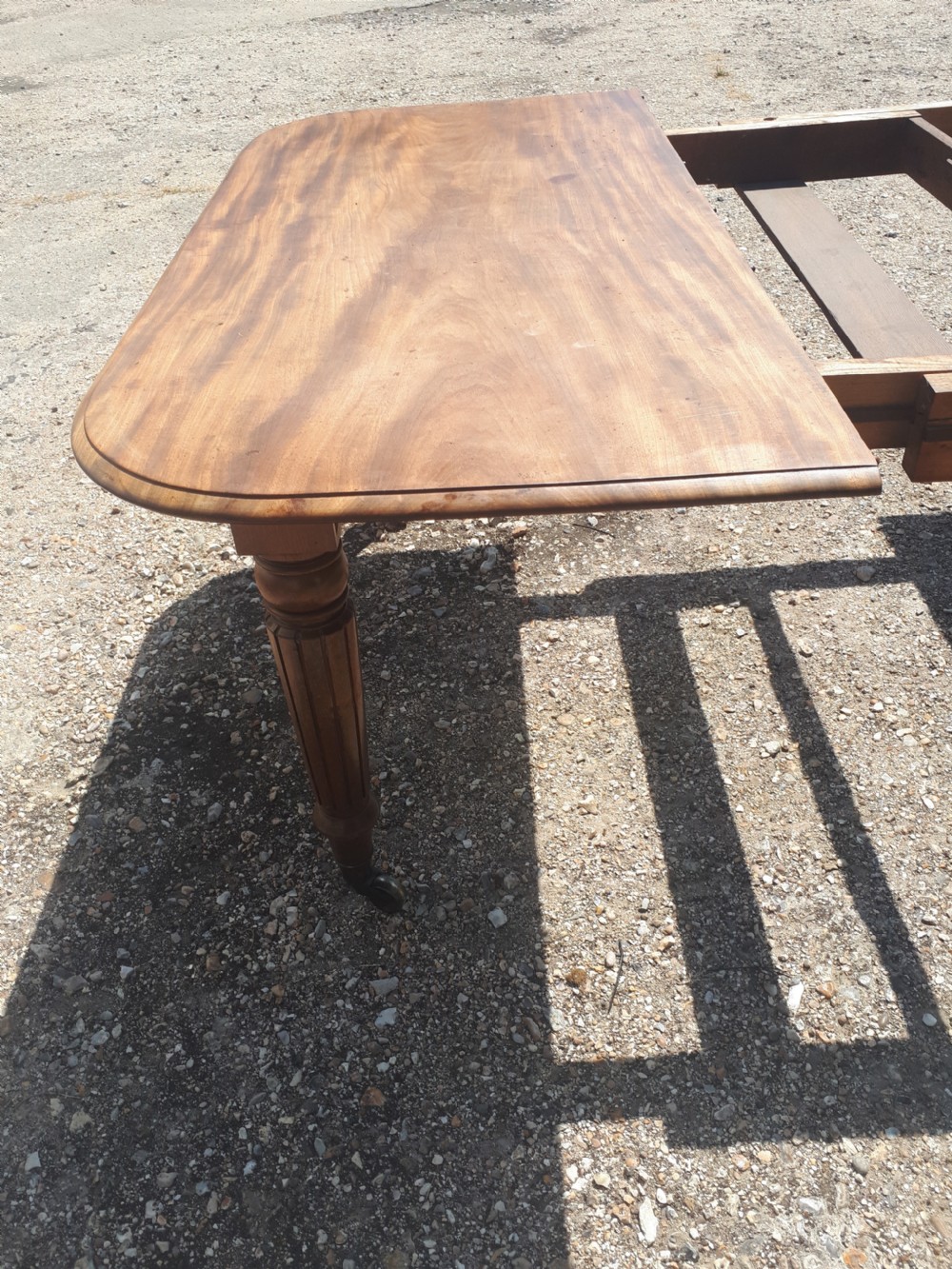 Regency mahogany extending dining table View V