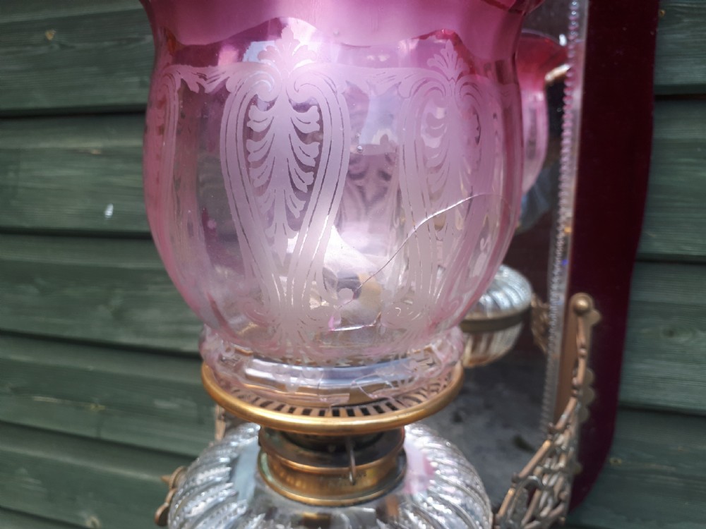 Late 19th century wall mounted mirrored oil lamp View VII