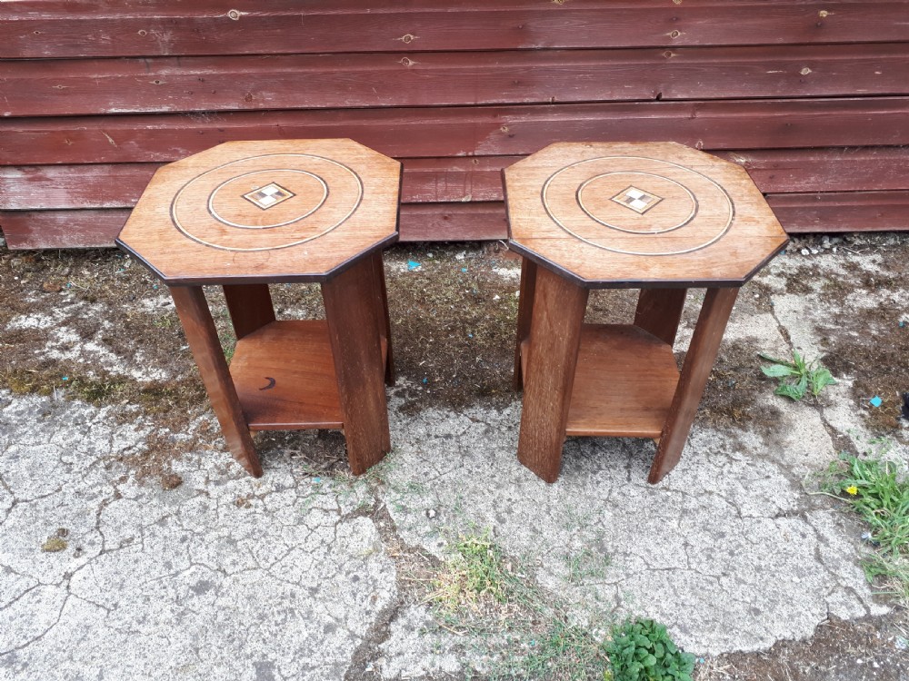 Pair of Art Deco inlaid occasional tables View II