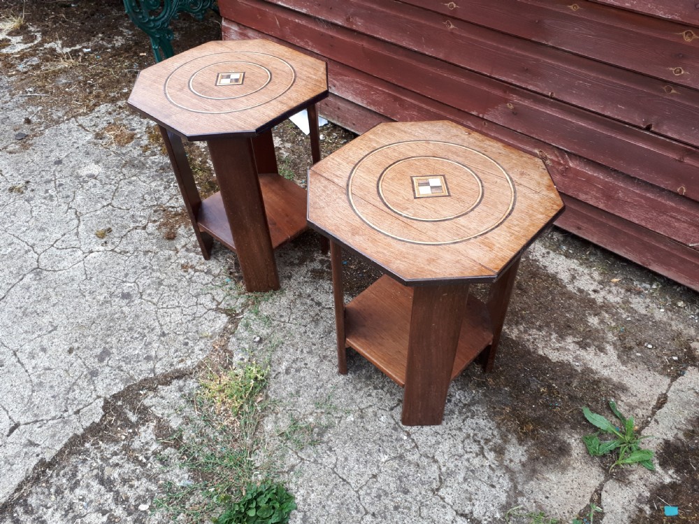 Pair of Art Deco inlaid occasional tables View IV