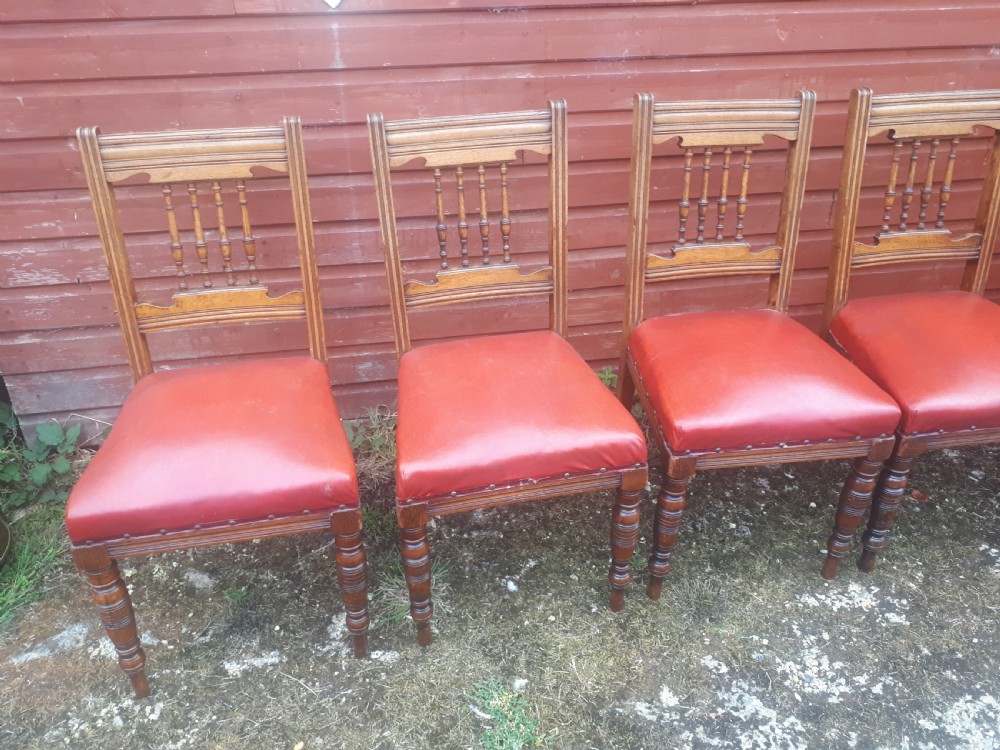Set of 6 late 19th century oak dining chairs