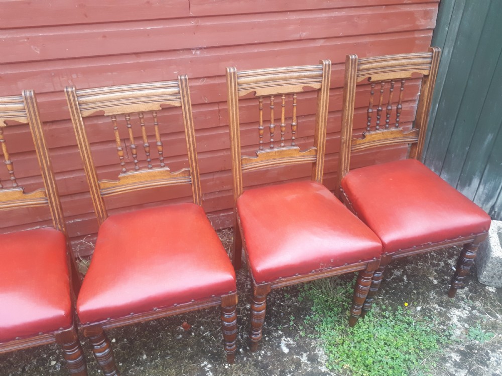 Set of 6 late 19th century oak dining chairs View II
