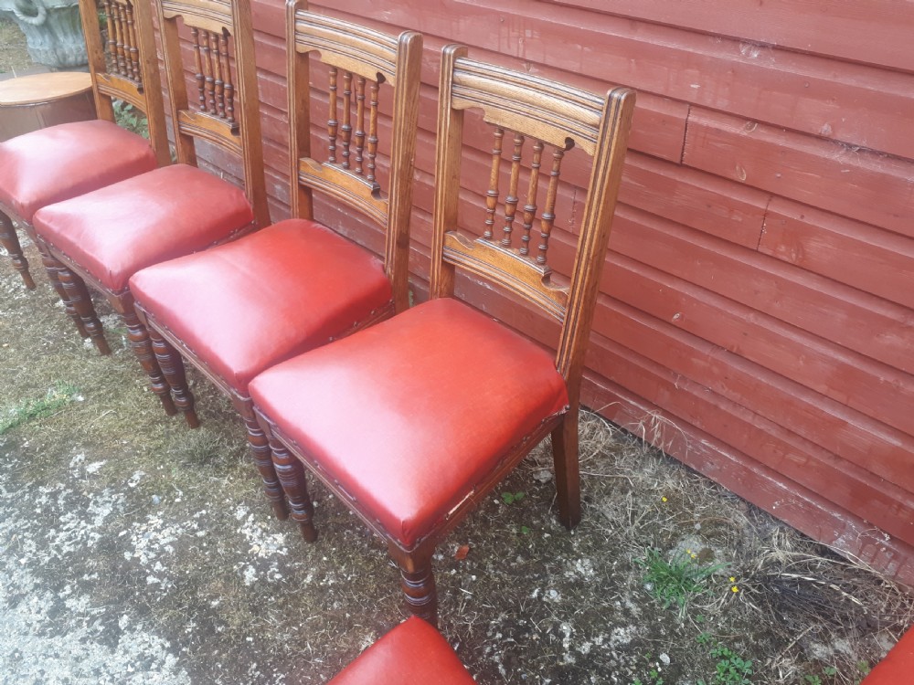 Set of 6 late 19th century oak dining chairs View III