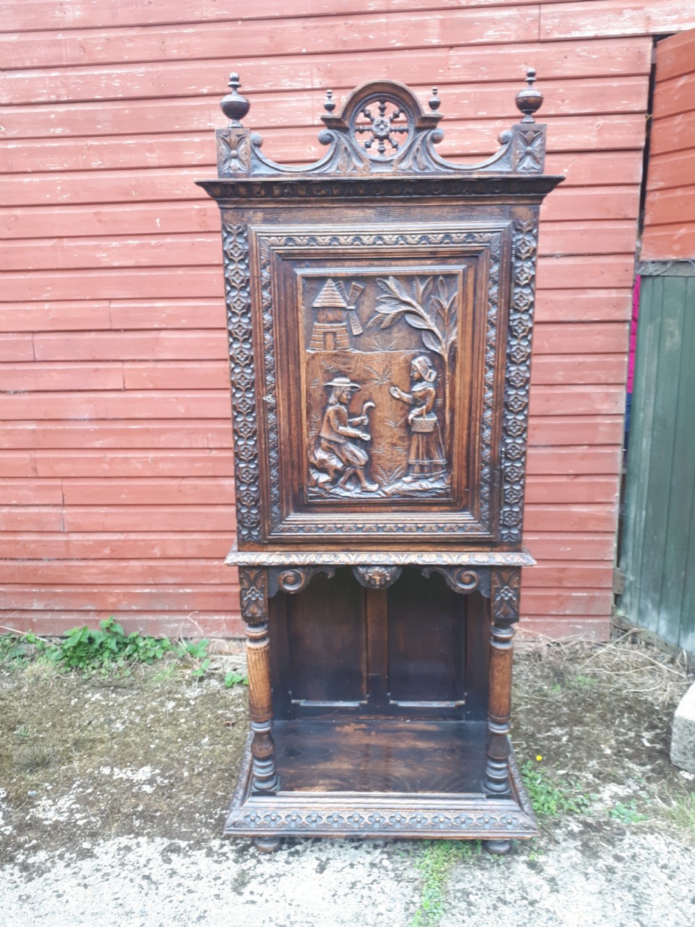 Late 19th century carved hall cupboard View II