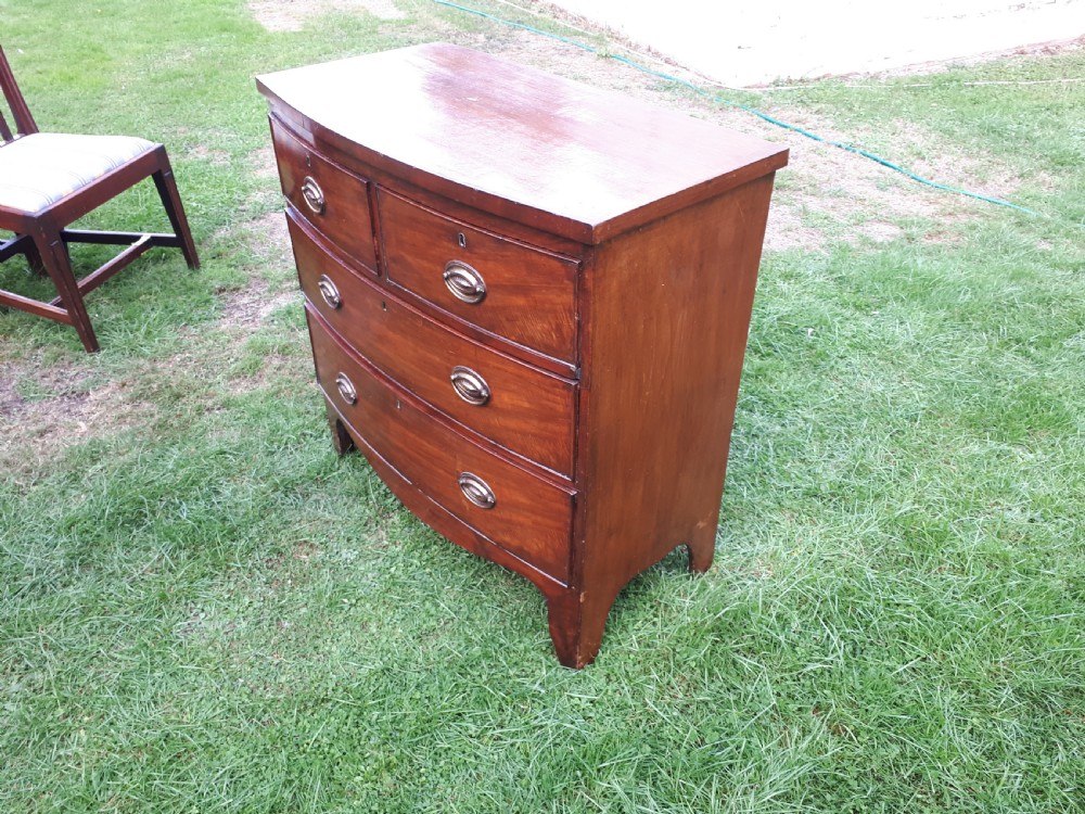 Small 19th century bow front chest  View V