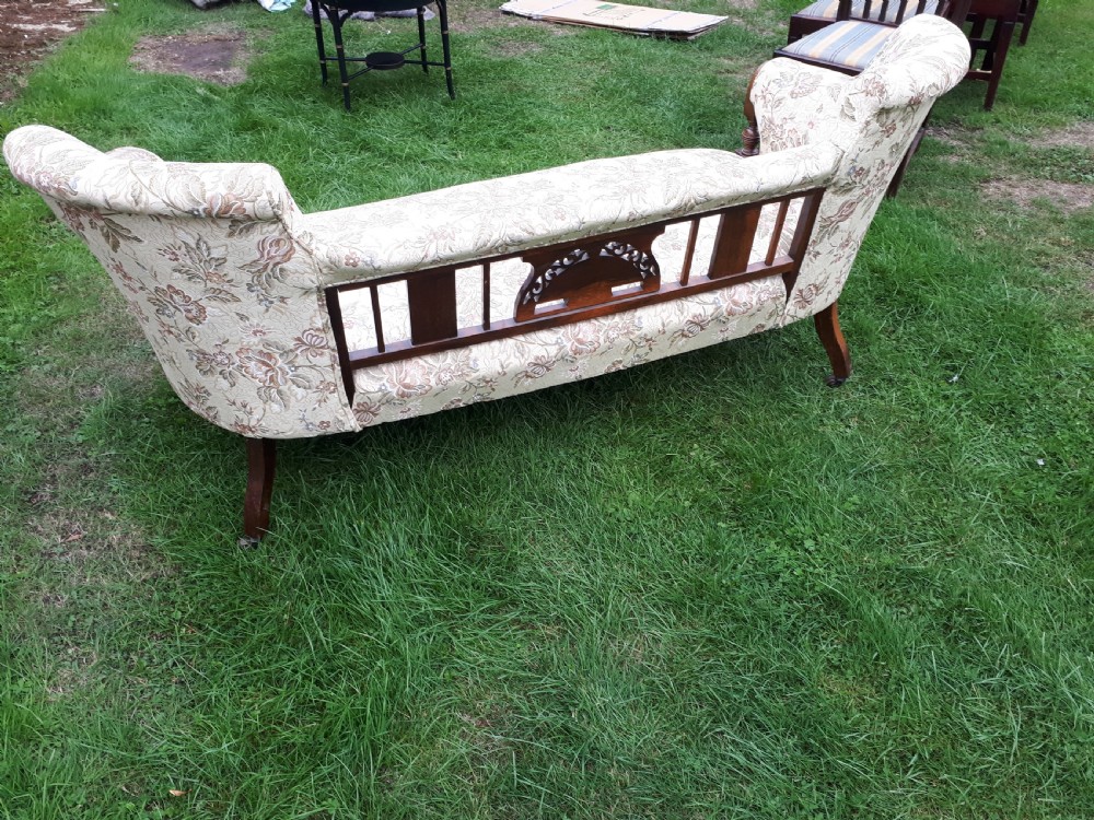 Edwardian inlaid rosewood window settee View V