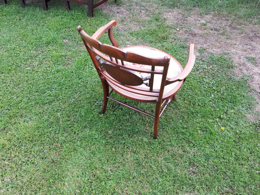 Pretty inlaid Edwardian bedroom chair View III