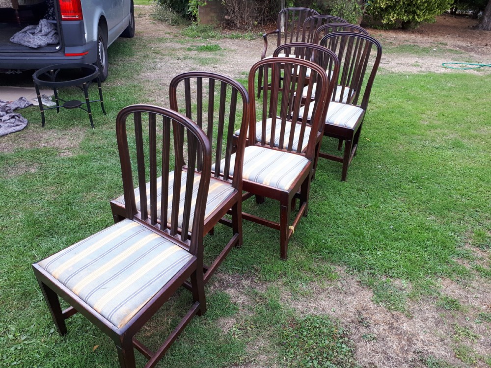 Set of 8 early 19th century mahogany dining chairs View II