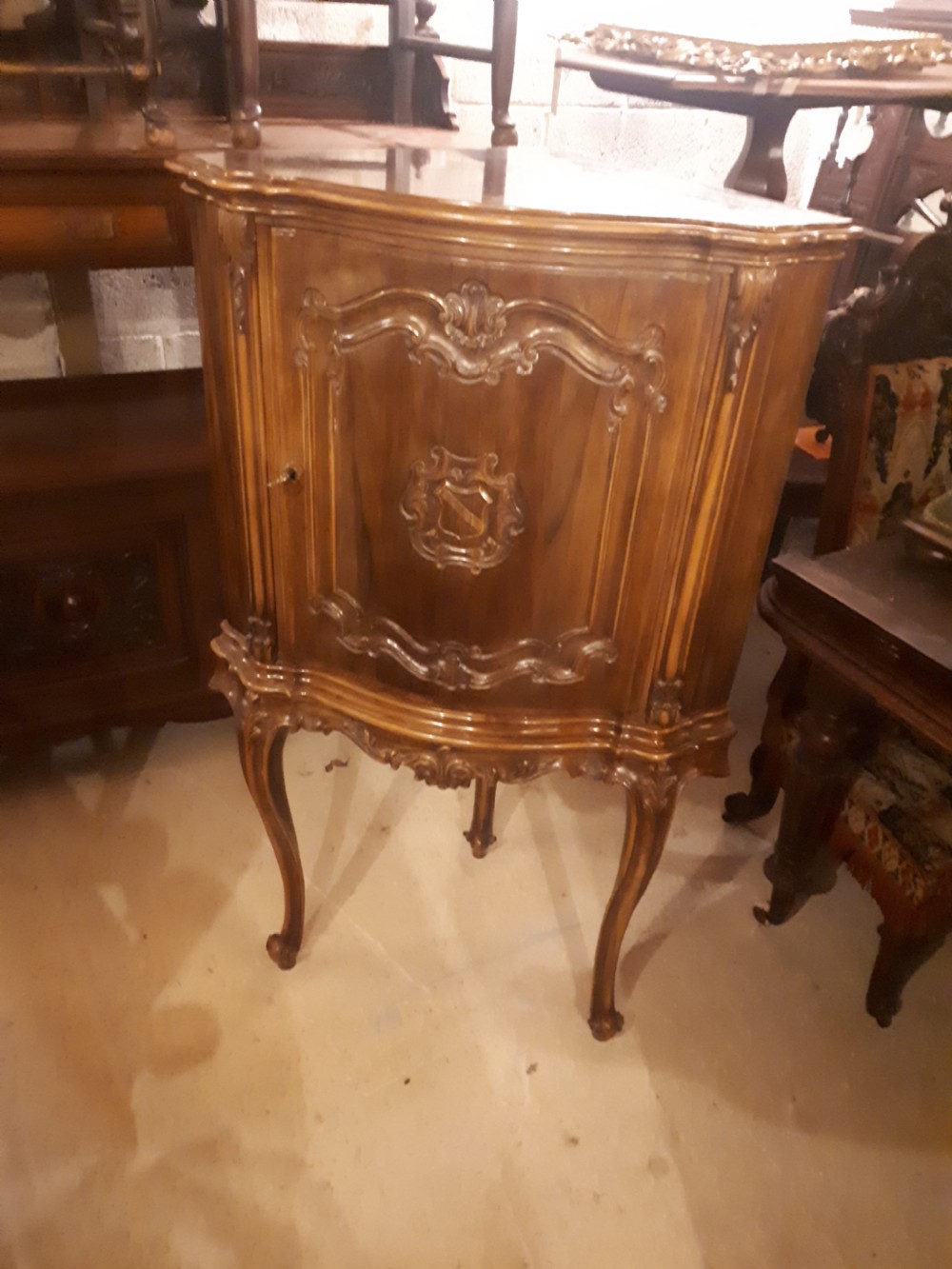 Early 20th century walnut revolving door drinks cabinet View III