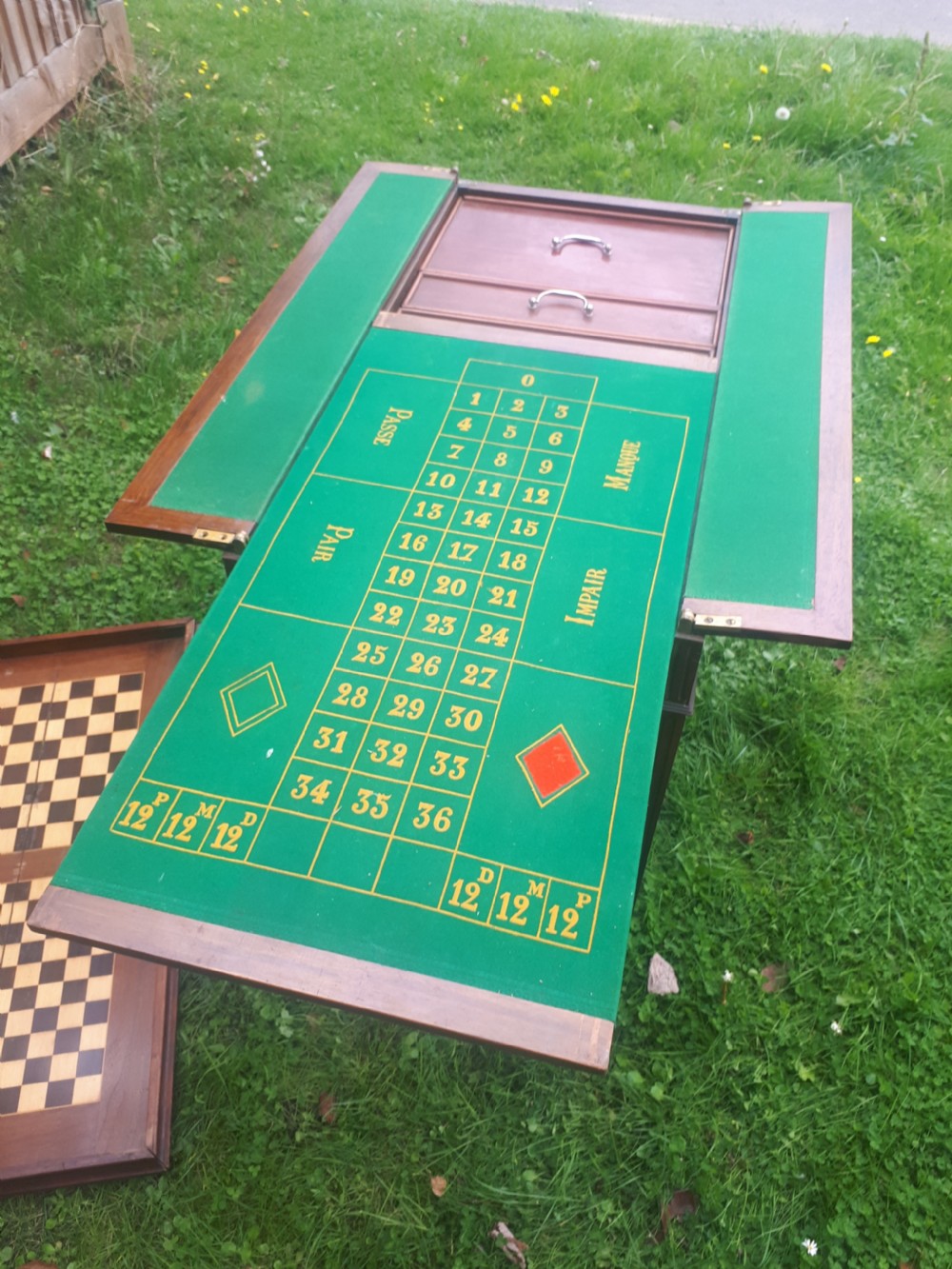 Unusual early 20th century complete games table  View V