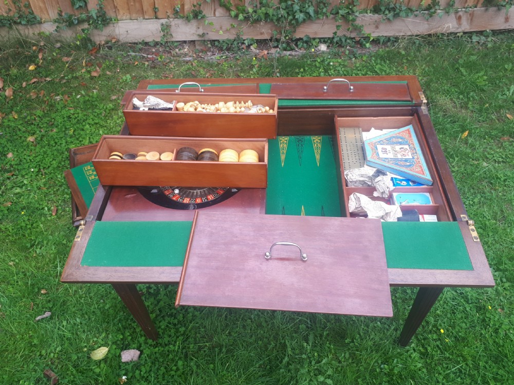 Unusual early 20th century complete games table  View VII