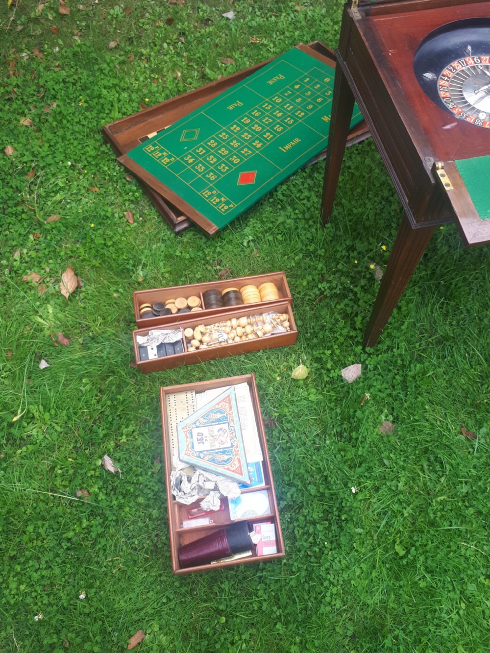 Unusual early 20th century complete games table  View X