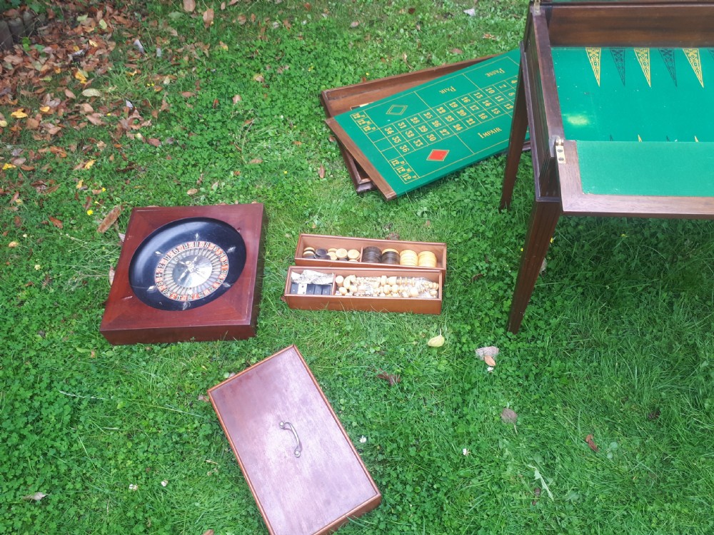 Unusual early 20th century complete games table  View XII