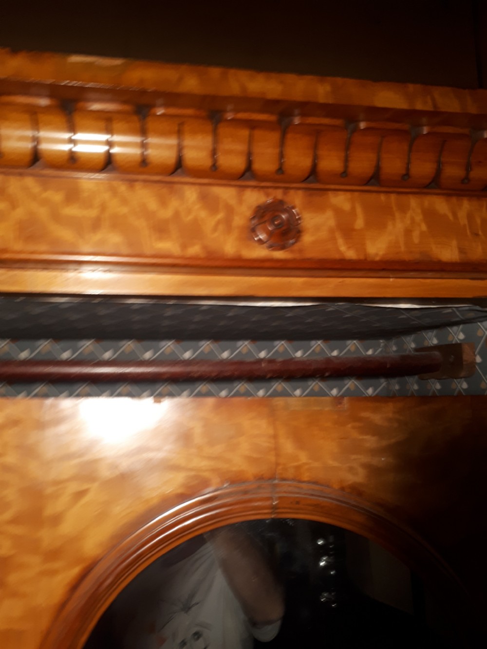 Good victorian satinbirch hanging wardrobe View VII