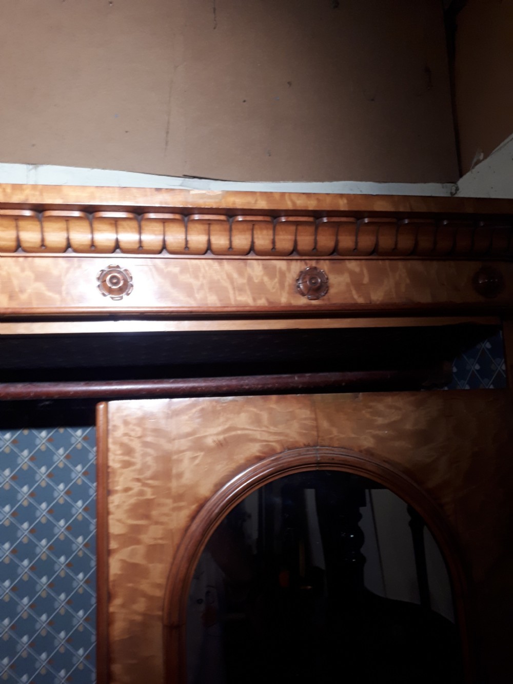Good victorian satinbirch hanging wardrobe View VIII