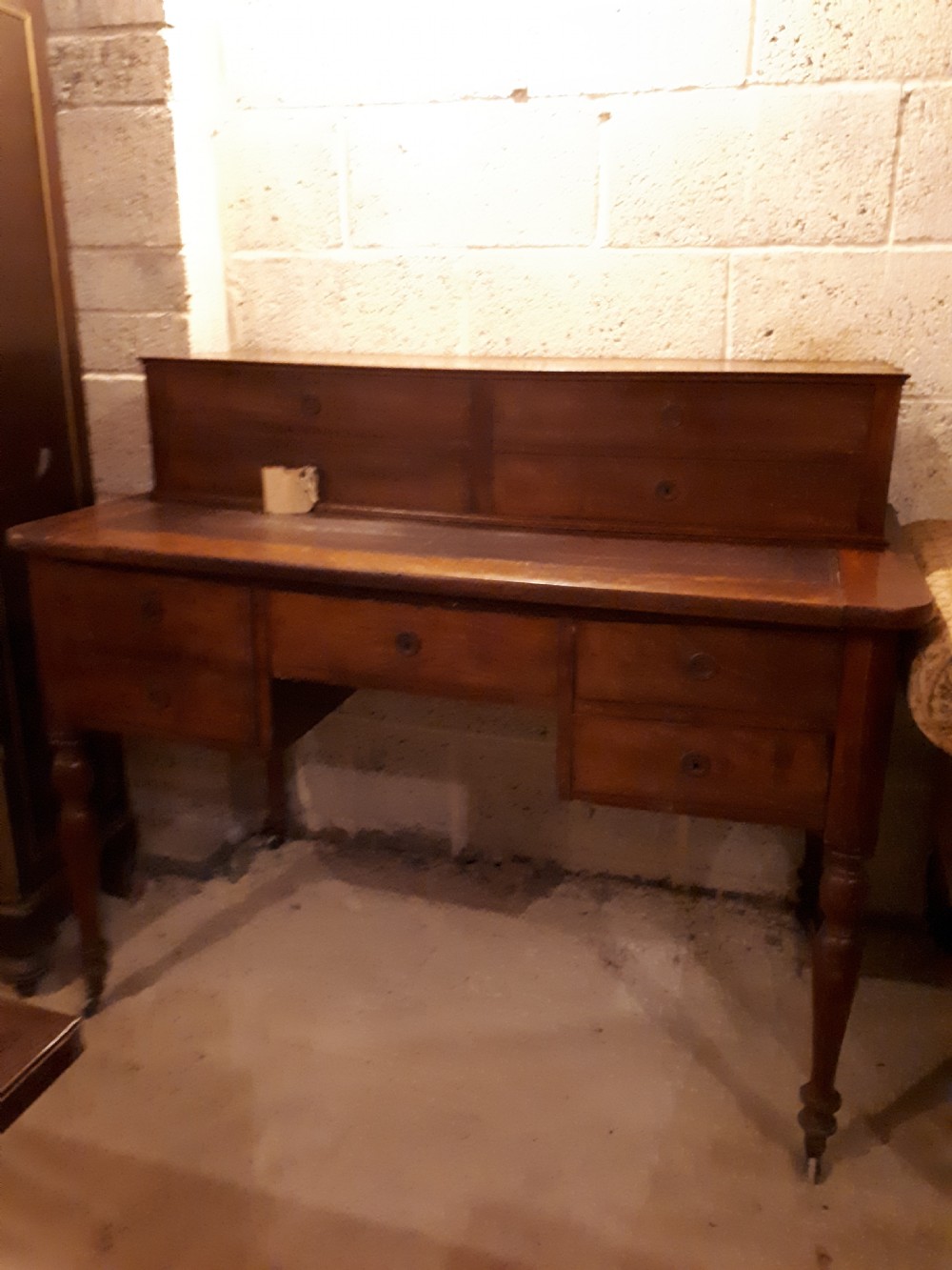 19th century mahogany kneehole writing table  View IV
