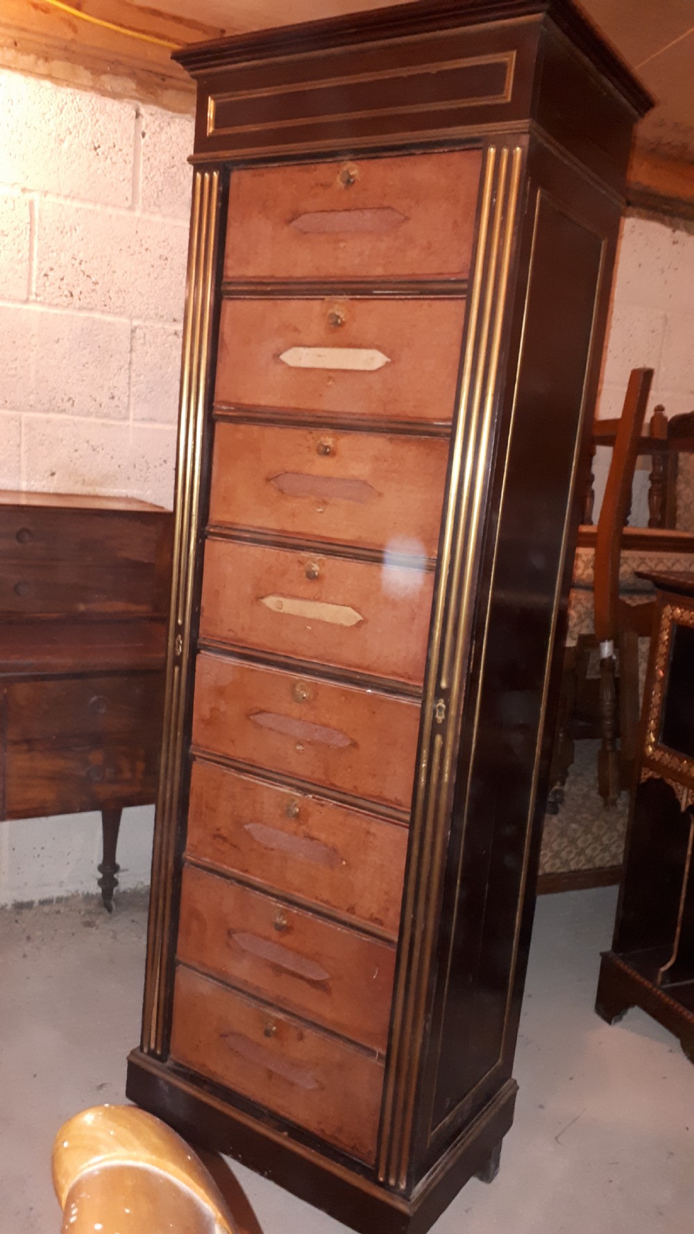 Late 19th century French mahogany and brass cabinet View III