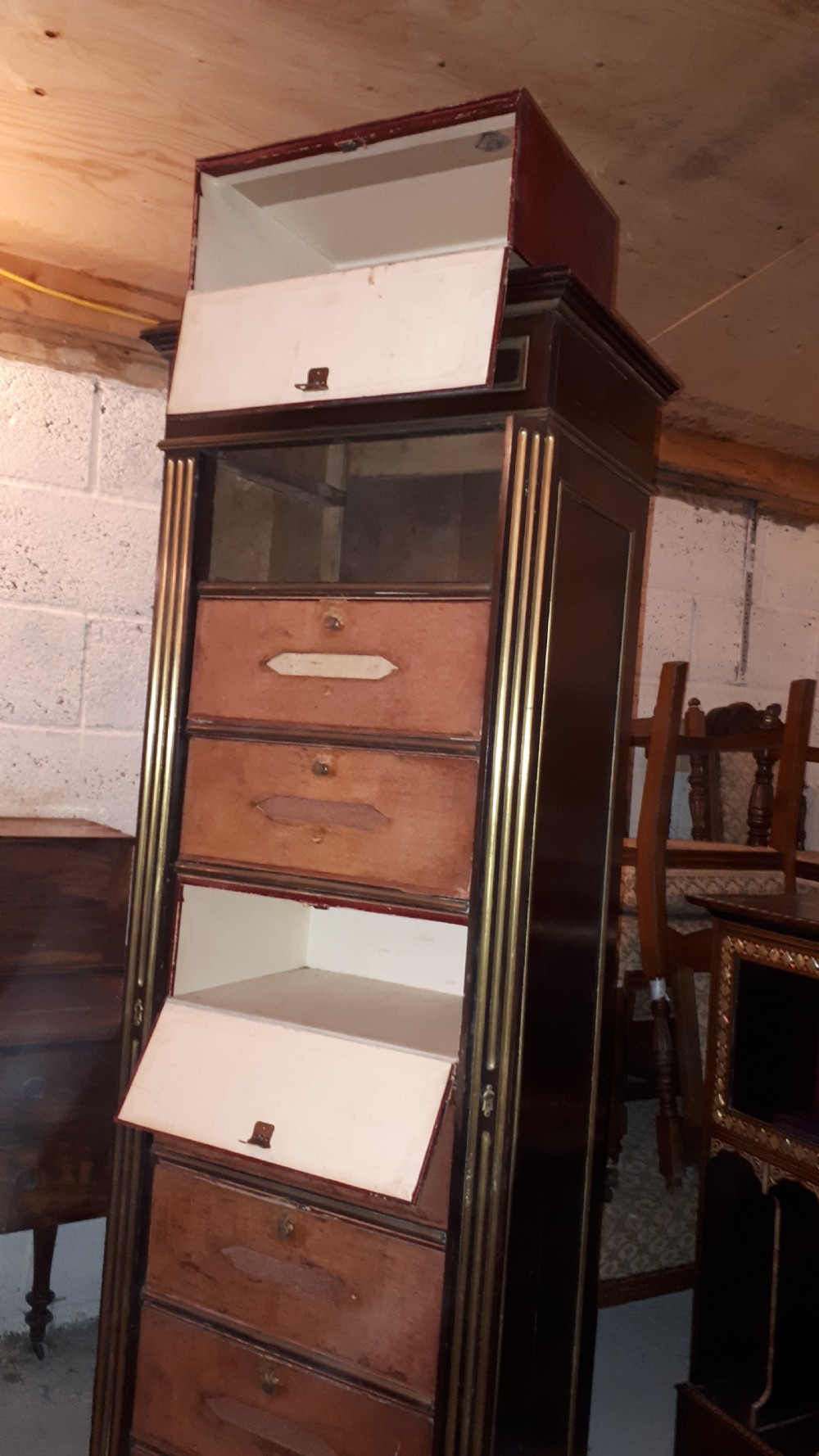 Late 19th century French mahogany and brass cabinet View IV